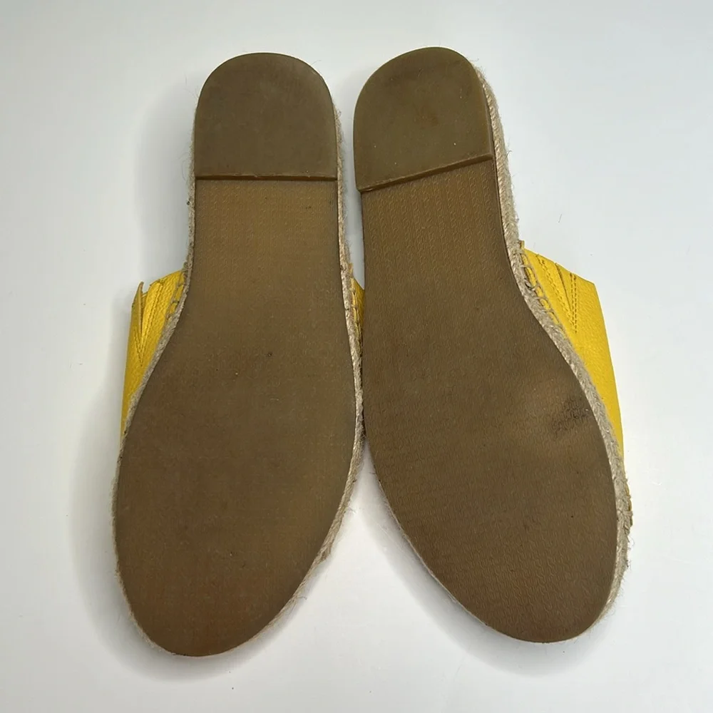 J. McLaughlin Aries Leather Scalloped Sandals‎ Yellow 9.5
